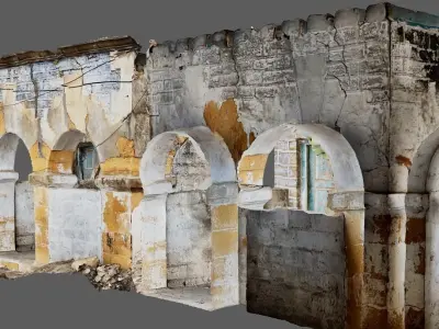 Front entry of old buildings 3D model