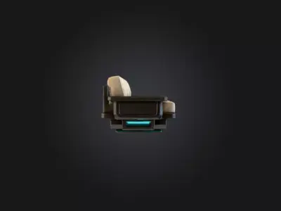 HoverTech Futuristic Sofa Low-poly 3D model