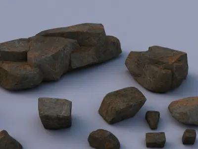 Rock Pack Low-poly 3D model purchase