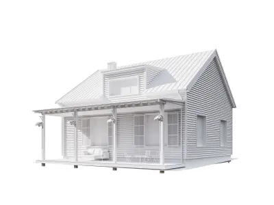 Classic Modern House Low-poly 3D model