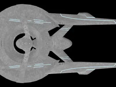 Star Trek Constitution-Class Starship 32nd Century Low-poly 3D model