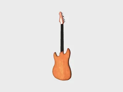 Electric Guitar 07 Light Wood - Music Instrument Design Low-poly 3D model