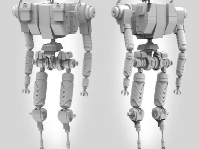 3D Mecha robot in warehouse 3D model