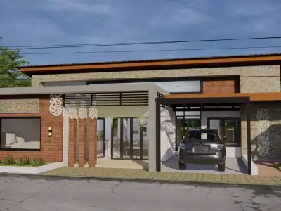 1 Floor Balinese Traditional House Design Full Interior  3D model