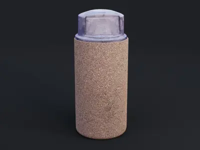 Garbage Bin Low-poly 3D model