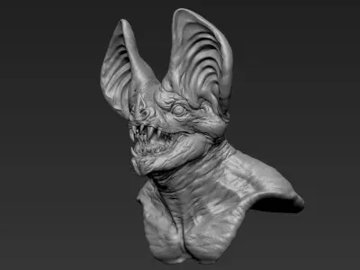 Bat Creature Bust 2 3D model