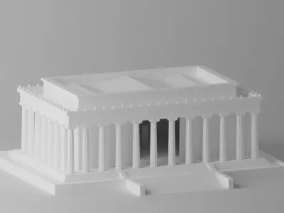 Cartoon Lincoln Memorial Washington DC USA Low-poly 3D model