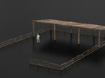 West Wild Stable 01 Low-poly 3D model