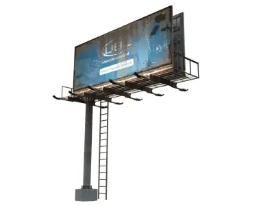 Realistic Billboard Low-poly 3D model