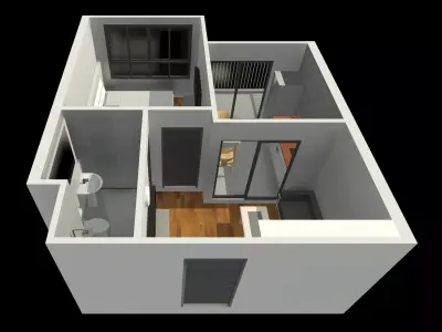 Apartment room by REVIT 25R17 3D model