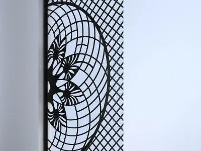 3d screen window with circular pattern Low-poly 3D model