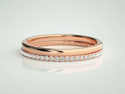 Ultra Light wt Thin Couple Band Ring 3dm stl render detail 3D print model