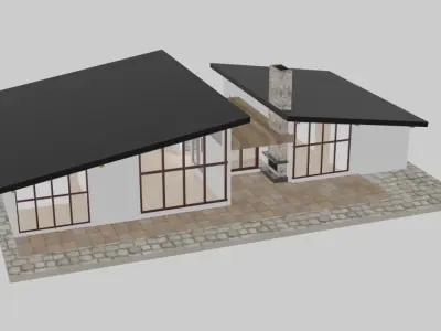 Free House Model 3D Free low-poly 3D model