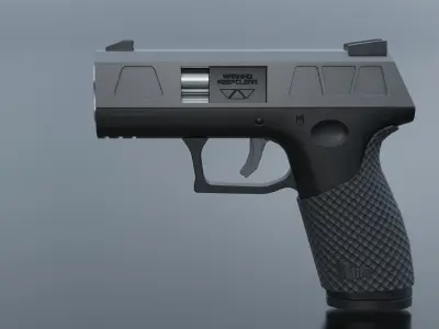 Scifi Pistol Low-poly 3D model get