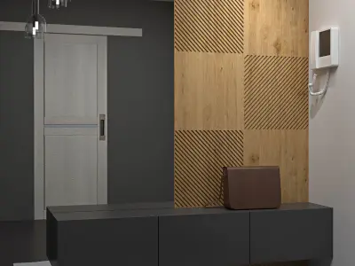 hallway modern entryway design 3D model