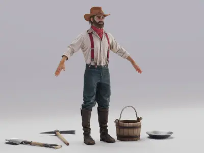  Wild West Prospector with Tools 