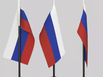 RUSSIA DESK FLAG Low-poly 3D model