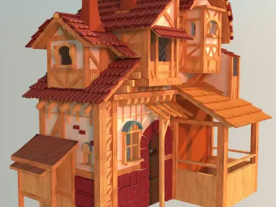 house with stables 3D model