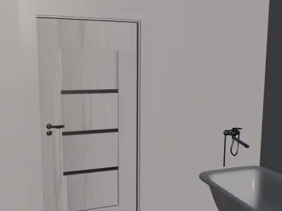 bathroom with bathtub and toilet 3D model