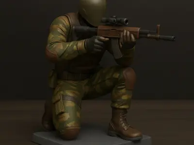 Sniper Soldier - 3D Printable STL Model  3D print model