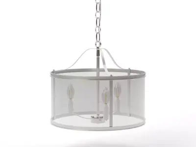 Jude 3-Light Drum Pendant - Polished Nickel and Clear Glass Low-poly 3D model