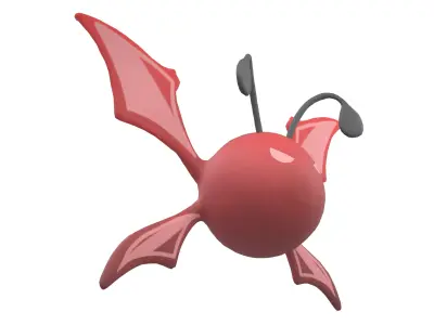 Abstract Elf Bat Character v2 004 Low-poly 3D model