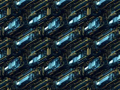 20 Seamless Sci-fi Patterns - Stippled Circuitry Texture Texture