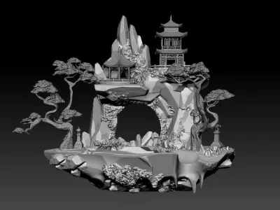 Chinese Rock Lamp 3D print model