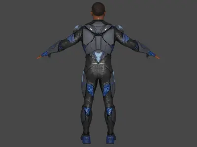 Black Lightning Low-poly 3D model