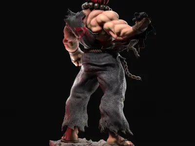 Akuma 3D PRINT statue of street fighter character 3D print model