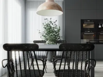 LOFT interior design in cloudy weather 3D model
