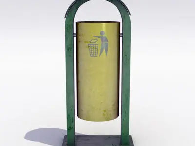 Street trash can - collection 6 models 3D model
