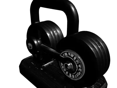 Adjustable Dumbbell Kettlebell Weight Set Low-poly 3D model