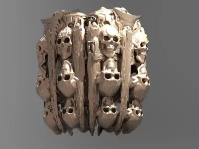 Secret cult pillar cave rocks 3D model