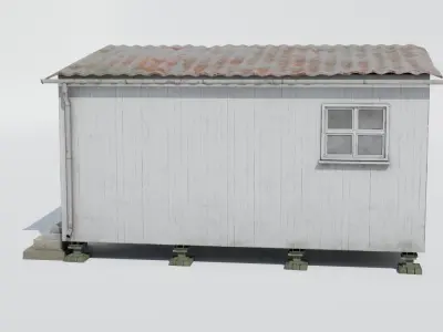 Forest Hut White Low-poly 3D model