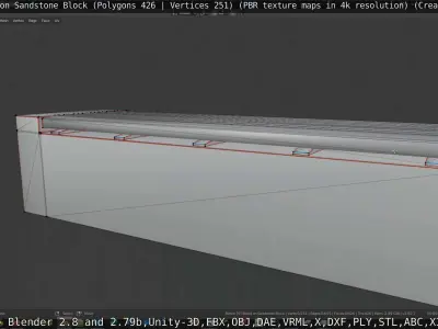 Bench -6- Wood on Sandstone Block Low-poly 3D model