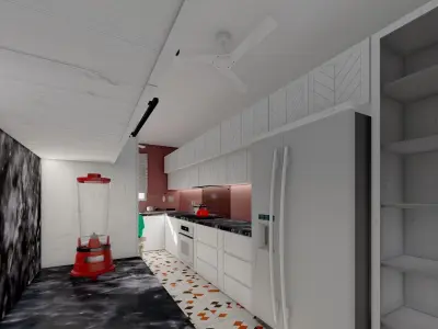 interior kitchen scene 3D model