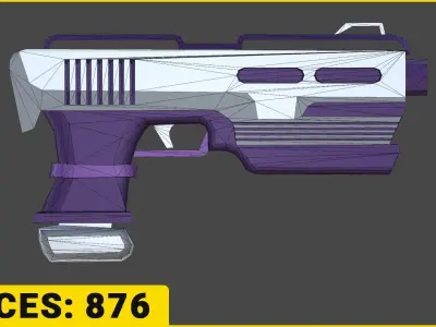 Toon SciFi Guns Bundle - 47 Low Poly Guns Low-poly 3D model