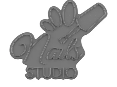 Nails Studio Neon Sign 3D model