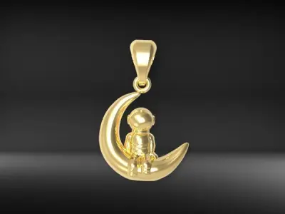 Astronaut moon pendant  3D print model