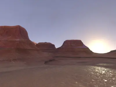 PBR Desert Landscape  Low-poly 3D model and printable stl Low-poly 3D model