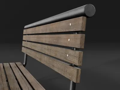 Public Seat bench Low-poly 3D model