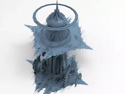 Cyber Elite Dome City plazaTower Low-poly 3D model