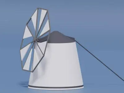 Cartoon Spanish Windmill 3D model