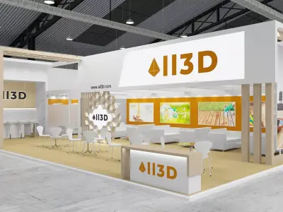Exhibition Stand Stall  Two Side Open With 3D Hall 3D model