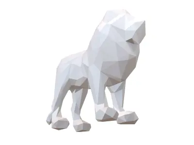 Styled Lion v1 001 Low-poly 3D model