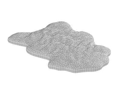 White fluffy sheepskin carpet 3D model