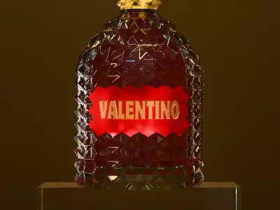 Luxurious Diamond-Cut Perfume Bottle 3D Model 3D print model