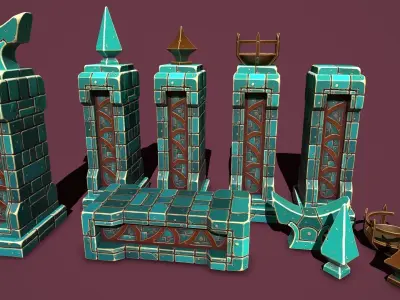 Fantasy obelisk  Low-poly 3D model