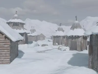 Winter Village 3D model